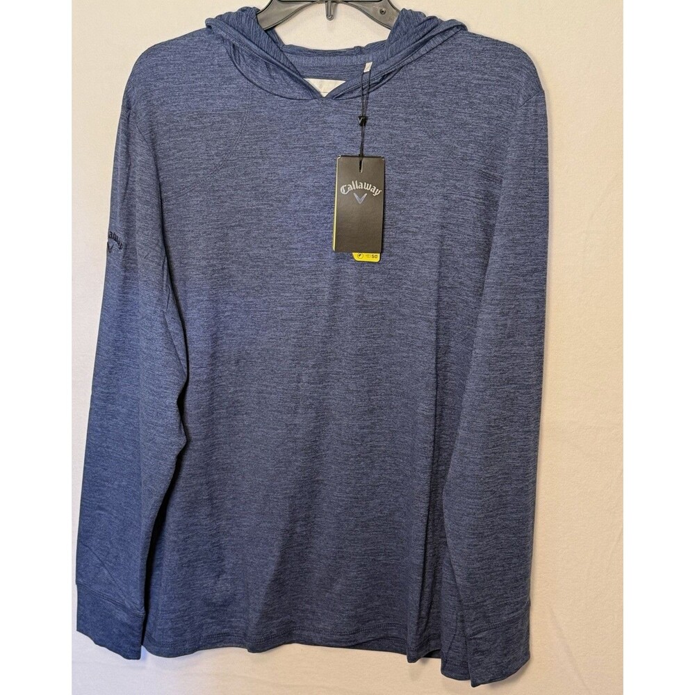 Callaway Weather Series Heathered Pullover Hoodie Blue Men's XL UPF 50 LS